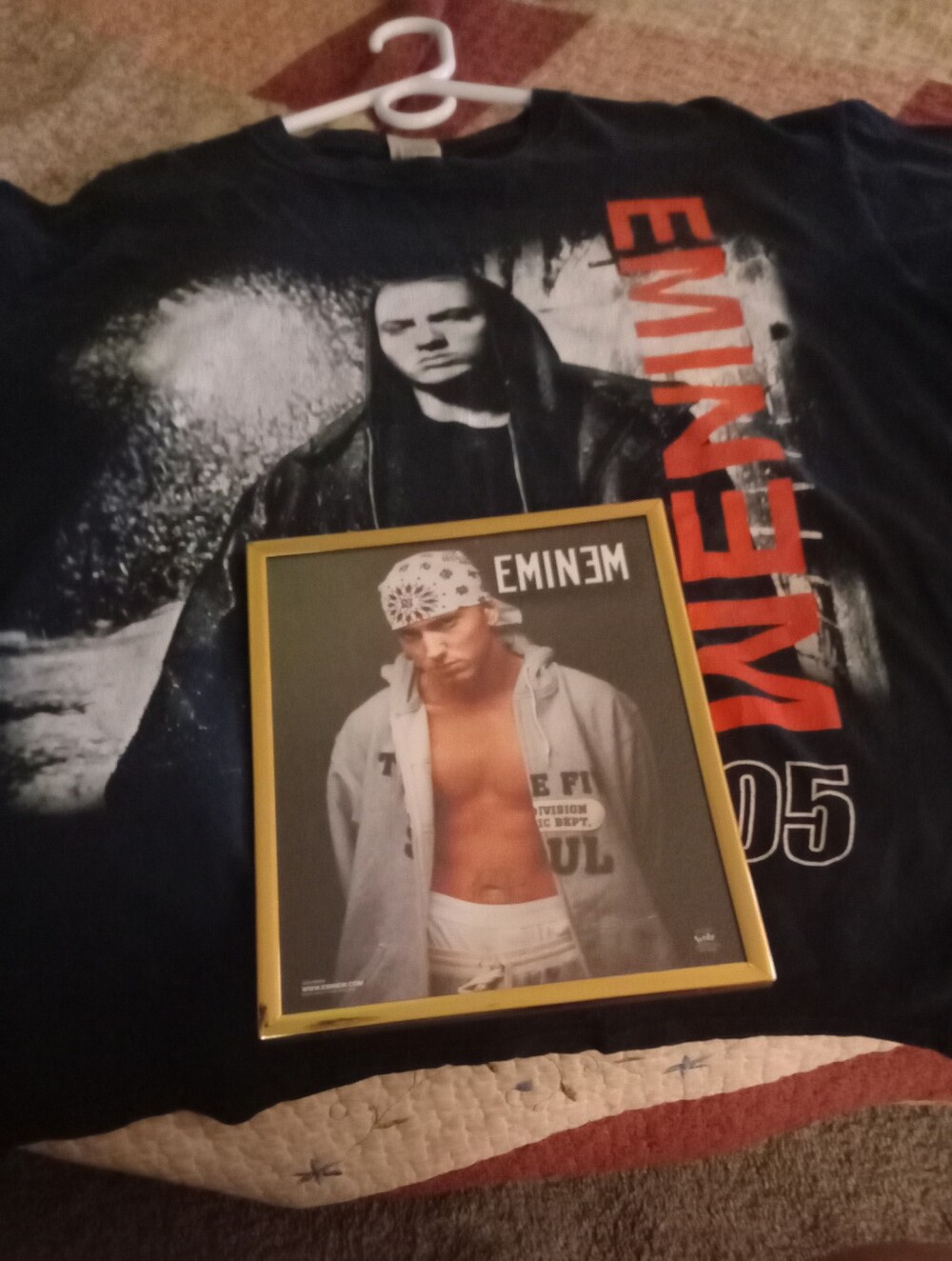 VINTAGE Eminem 2005 Encore Concert Tshirt XL & 2002 Eminem Calvin Klein Picture